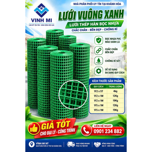 Lưới vuông xanh thép bọc nhựa