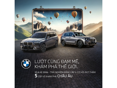 CƠ HỘI TRÚNG THƯỞNG CHUYẾN DU LỊCH CHÂU ÂU KHI MUA XE BMW TRONG NĂM MỚI ẤT TỴ.
