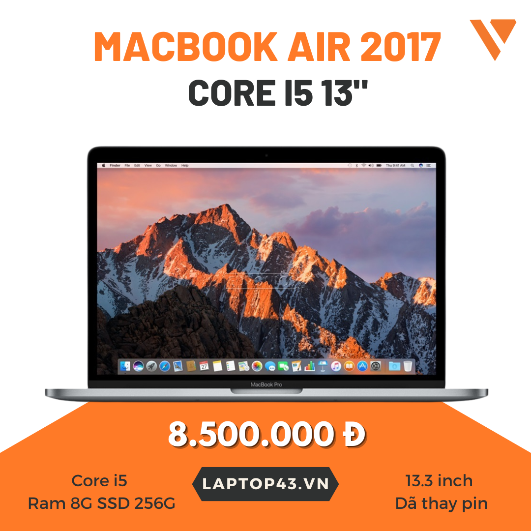 Macbook Air 2017 Core i5 Ram 8G SSD 256G 13.3” Pin Thay