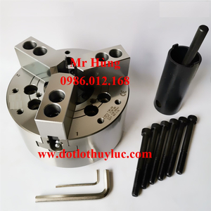 Mâm cặp thủy lực 3 chấu máy tiện CNC N205, đầu kẹp thuỷ lực máy tiện, lato thuỷ lực máy tiện, mâm cặp 3 chấu thủy lực
