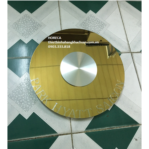 Bộ mâm xoay bàn ăn inox vàng 304 dán logo BMX19