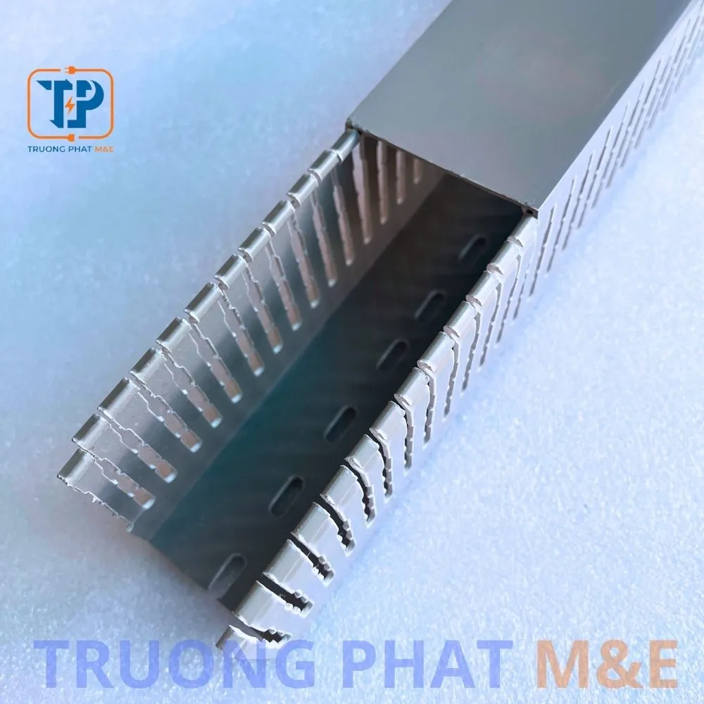 Máng nhựa PXC- 100 x 100 màu ghi đẹp