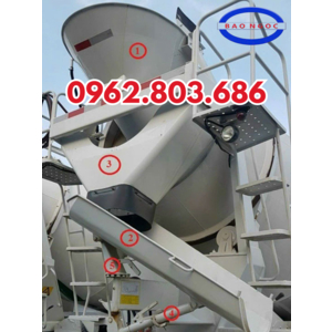 🛠PHỤ TÙNG XE TRỘN BÊ TÔNG – PHỄU NẠP, MÁNG XẢ, KHUNG GIÁ CHỮ A