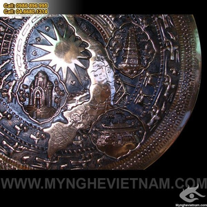 Mặt trống đồng có bản đồ Việt nam, mặt trống đồng đỏ 60cm