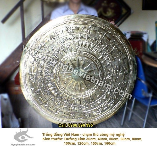 Mặt trống đồng gò bản đồ Việt Nam, trống đồng quà tặng và trang trí nhà