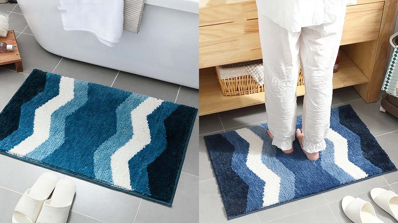 Thảm chùi chân sợi len siêu mềm thấm hút tốt ROOMRUSH- zichzac