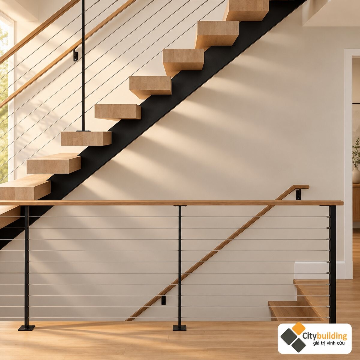Mẫu 09: dầm giữa và liên kết đỡ bậc gỗ