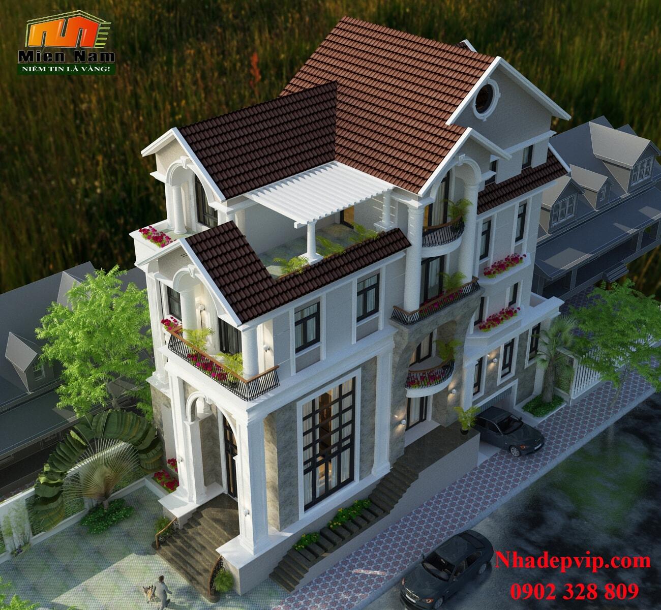 Mẫu biệt thự đẹp gia đình anh Thương chị Huệ 