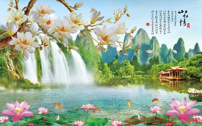 Mẫu gạch 3d đẹp dành cho phòng khách 1