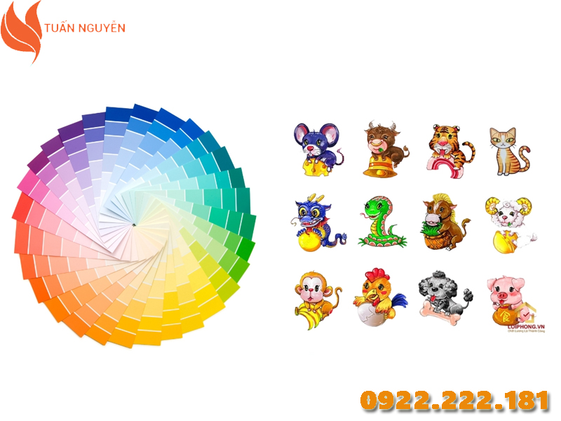 Màu sắc phong thủy 12 con giáp