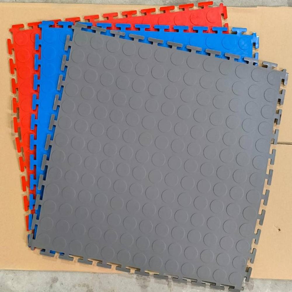 Thảm nhựa nút tròn tấm ghép trải nền nhà xưởng 40cmmx40cm LY-PVC L001 HNO