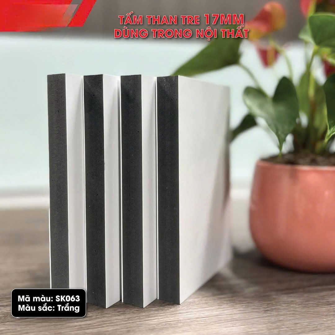 Tấm ốp sợi than tre SK PHỦ PET 8mm - 17mm ( dùng làm nội thất) TẠI HCM