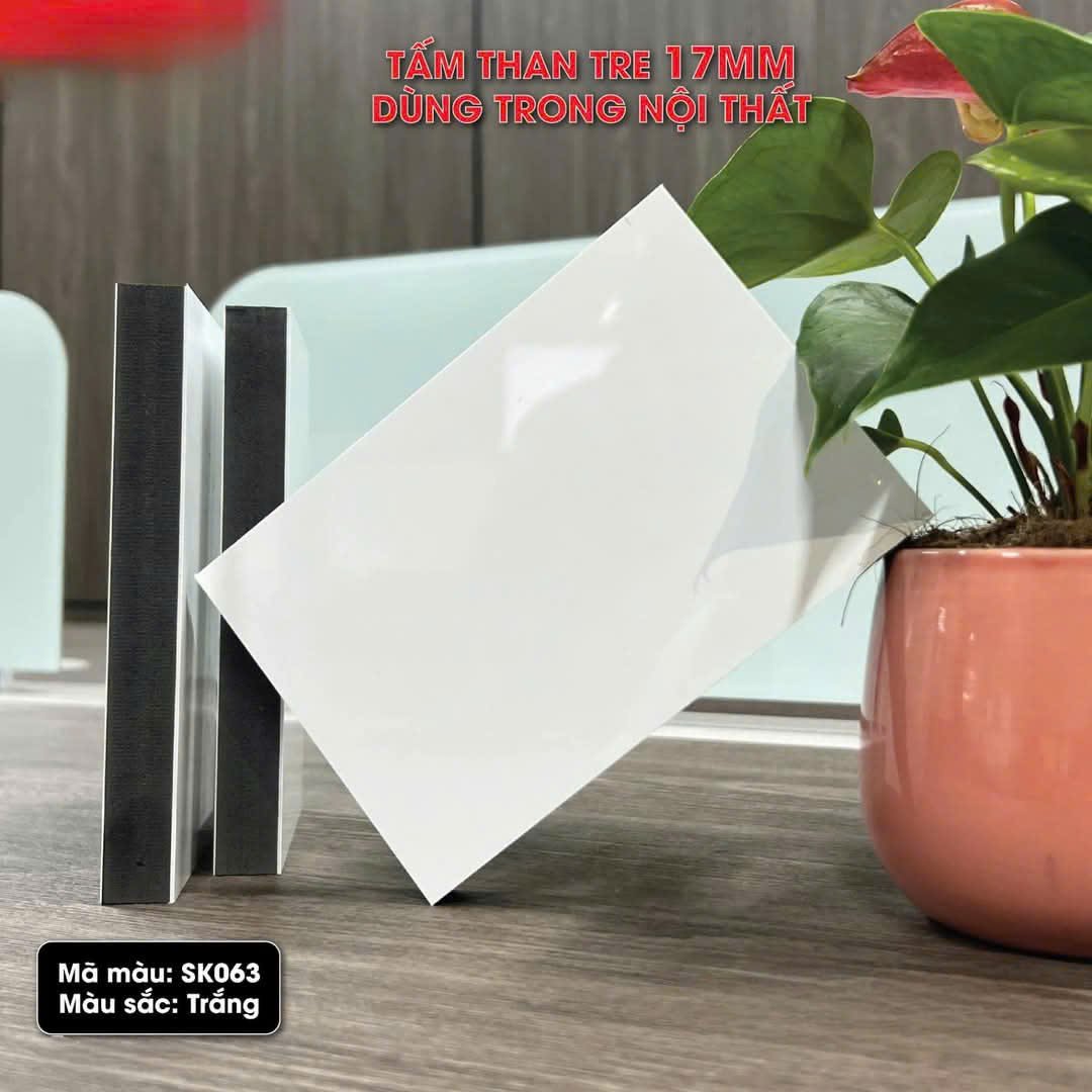 Tấm ốp sợi than tre SK PHỦ PET 8mm - 17mm ( dùng làm nội thất) TẠI HCM