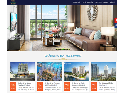 Mẫu website Bất Động Sản Green Mark (Landing Page)