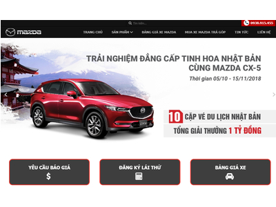 Mẫu website Mazda Tiền Giang