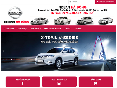 Mẫu website Nissan Hà Đông