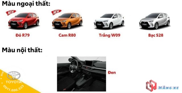 bảng màu xe toyota wigo 2023
