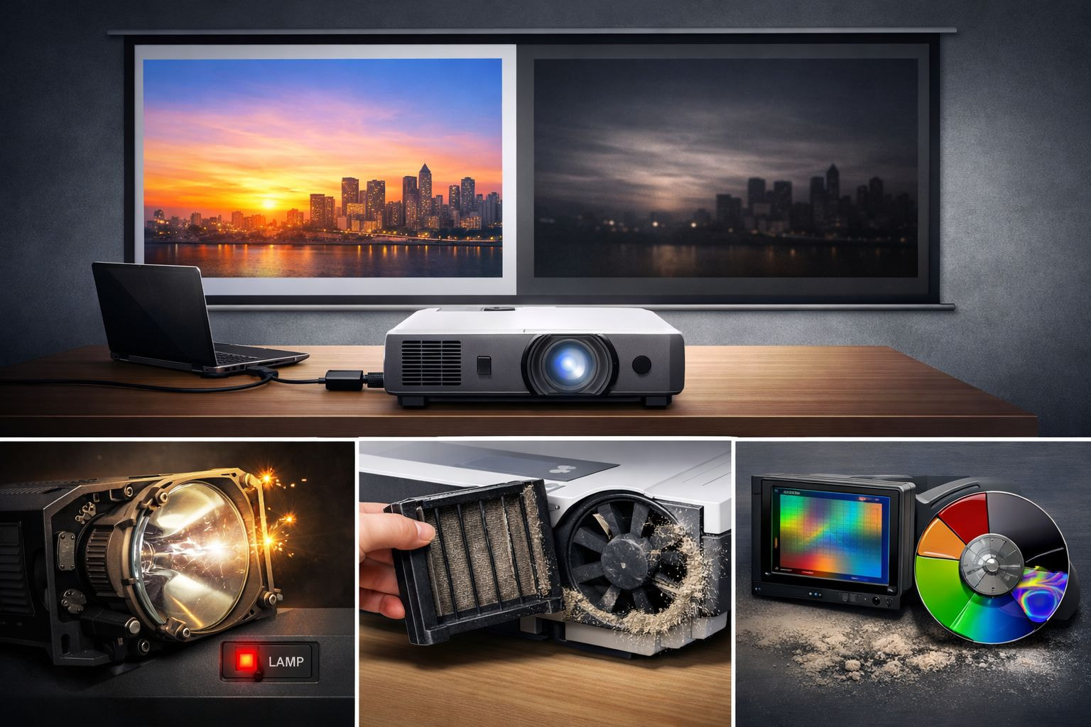 Máy Chiếu Đang Dùng Bình Thường Bỗng Nhiên Tối Hình Đừng Bỏ Qua Dấu Hiệu Này