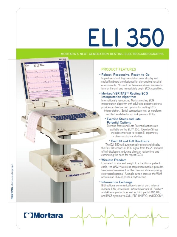 Máy điện tim 12 cần ELI350