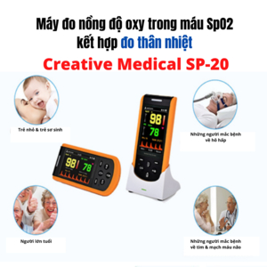 Máy đo độ bão hòa oxy trong máu SPO2 kèm đo thân nhiệt SP20