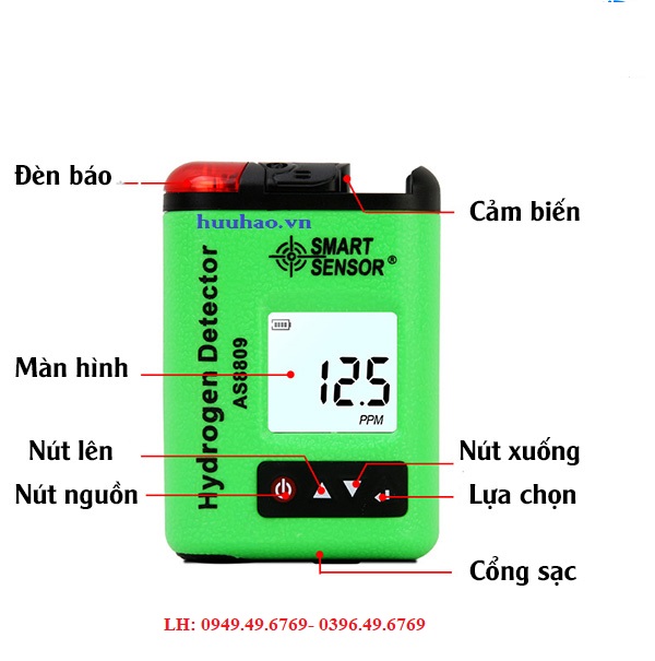 Máy đo nồng độ khí H2 trong không khí AS8809