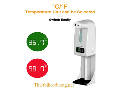 Máy rửa tay tự động, đo nhiệt độ trán K10 Pr cho cơ sở sản xuất, kinh doanh, trường học