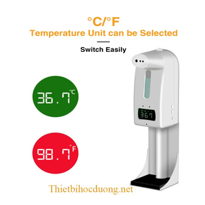 Máy đo thân nhiệt kết hợp rửa tay khử khuẩn, sát trùng tay tự động K10 Pro dùng cho trường học