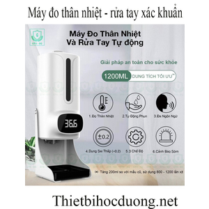 Máy đo thân nhiệt và rửa tay xác khuẩn cho trường học