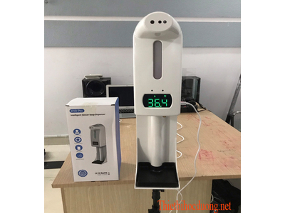 Máy đo thân nhiệt kết hợp rửa tay khử khuẩn, sát trùng tay tự động K10 Pro dùng cho trường học