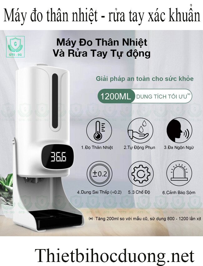 Máy đo thân nhiệt và rửa tay xác khuẩn cho trường học