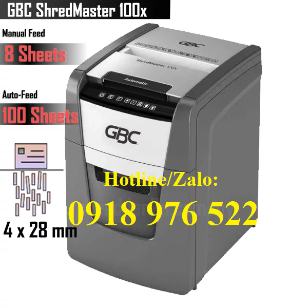 MÁY HỦY GIẤY GBC SHREDMASTER 100X (Auto Feed Paper Shredder)