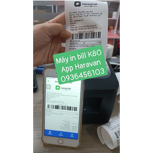 Máy in bill kết nối điện thoại app Haravan khổ K80