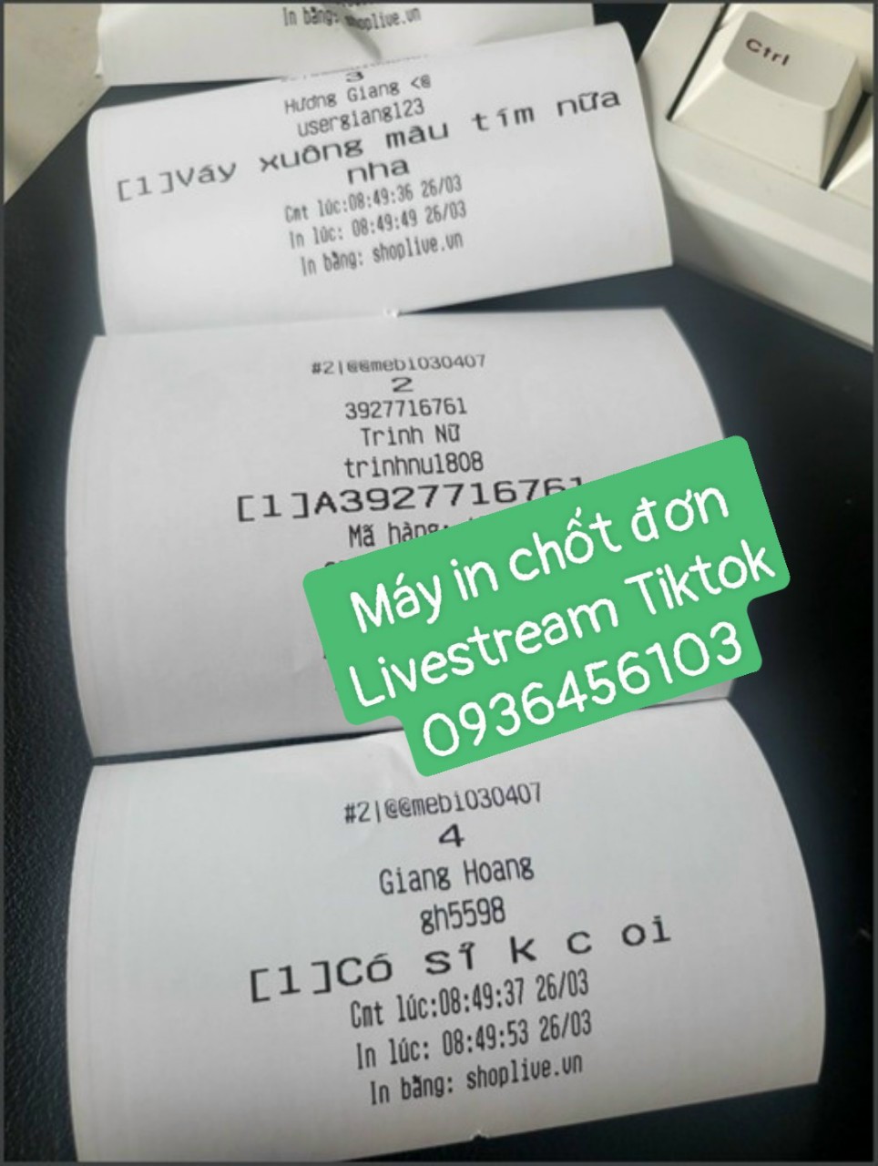 Máy in chốt đơn Livestream Tiktok Shop D200UL