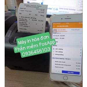 Máy in hóa đơn kết nối điện thoại qua app PosApp