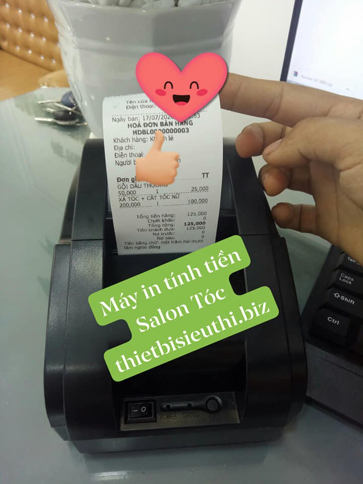 Máy in hóa đơn bán hàng cho Salon Tóc