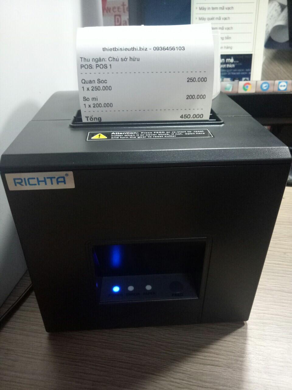 Máy in hóa đơn bán hàng trên điện thoại - Máy in Richta R82M