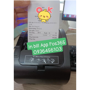 Máy in hóa đơn kết nối điện thoại qua app Pos365