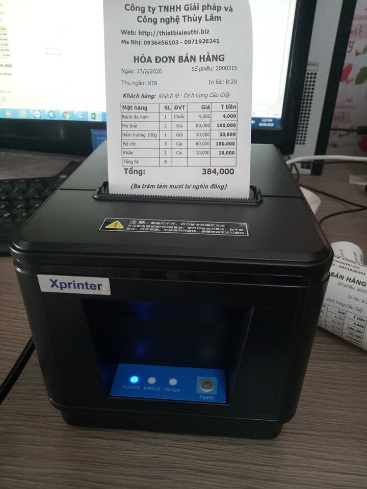 Máy in hóa đơn Xprinter XP Q160L cổng Lan