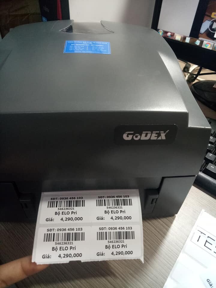 Máy in tem mã vạch Godex G500 in khổ giấy 50*30mm 2 tem/1 hàng