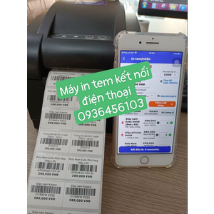 Máy in tem mã vạch kết nối điện thoại qua app Chủ Tiệm POS - Máy in tem XP 350BM