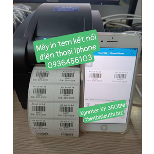 Máy in tem mã vạch kết nối điện thoại qua app Print Label - Máy in tem Xprinter XP 350BM