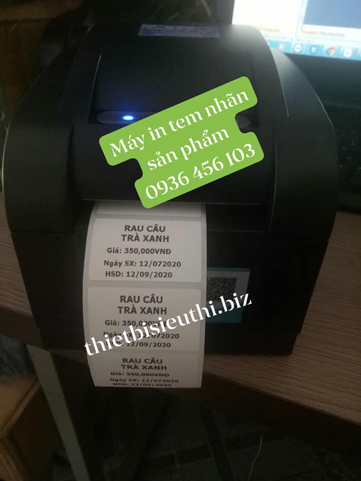 Máy in tem nhãn sản phẩm cho cửa hàng đồ ăn vặt