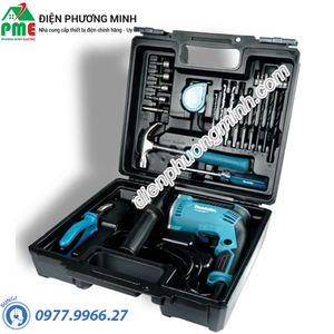 Máy khoan búa Makita M8103KX2B (10mm - 500W) & Bộ 26 phụ kiện