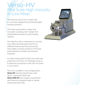 Máy khuấy đồng hóa inline Verso-HV Silverson
