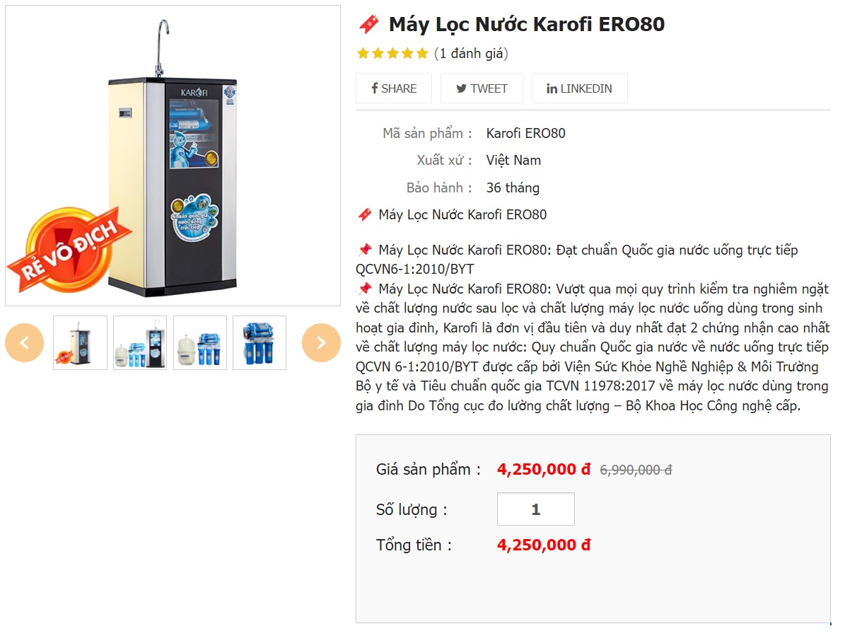 Máy lọc nước Karofi