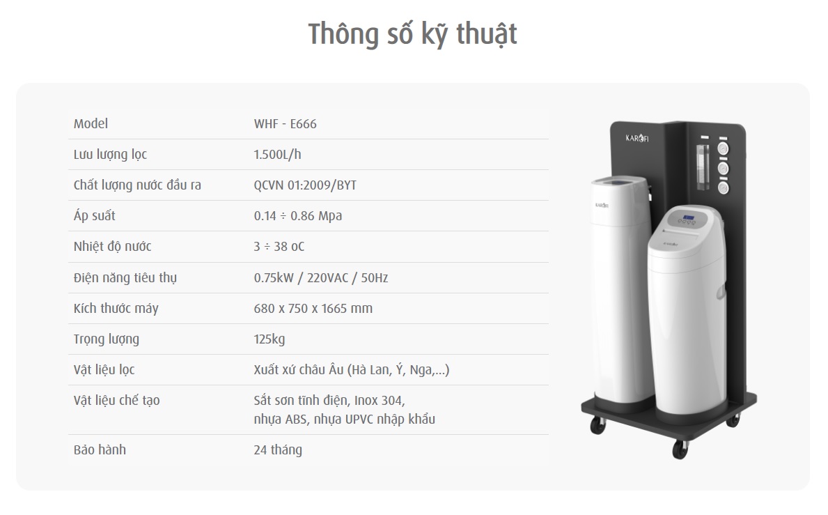Bộ Lọc Nước Đầu Nguồn Karofi WHF-E666
