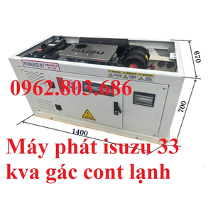 Máy phát isuzu 33 kva gác container lạnh