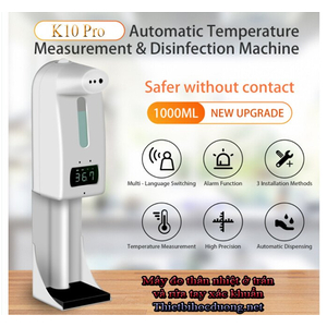 Nhiệt kế điện tử đo trán K10 kết hợp phun dung dịch cồn khử khuẩn