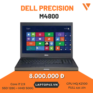 Máy trạm Dell Precision M4800 i7 4910 2.9/ 8CPU HQ K2100/ SSD 128G + HHD 500G/ full sạc zin