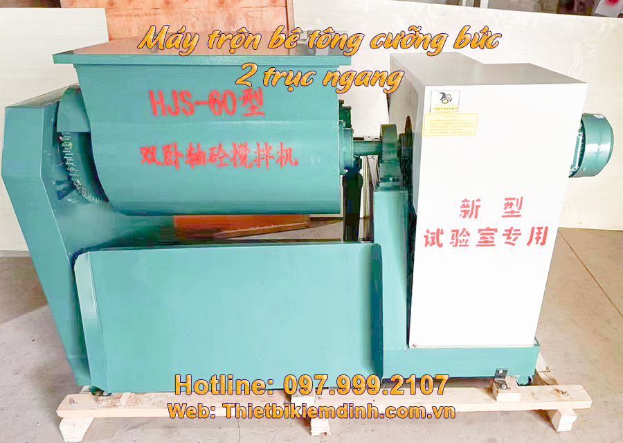 Máy trộn bê tông cưỡng bức 2 trục ngang